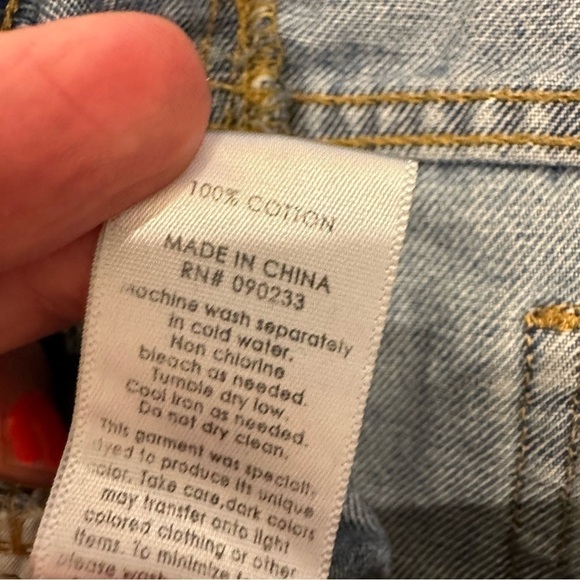 Pacsun Mom Jeans Women's Size 28 High Rise Two Tone Wash Denim Crop‎ Frayed  Y2K - Picture 6 of 8